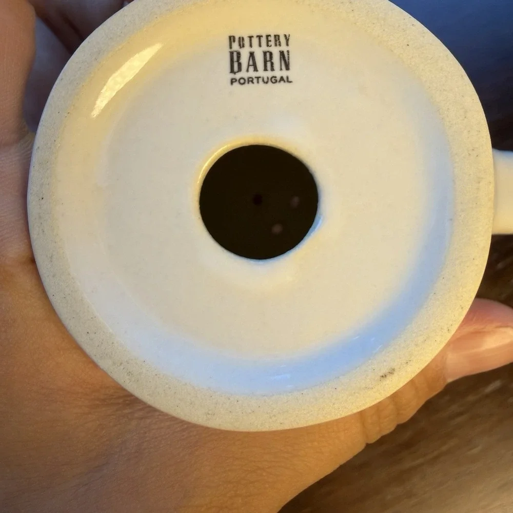 Two Pottery Barn Salt Shaker With Handles White Color (no Plugs)